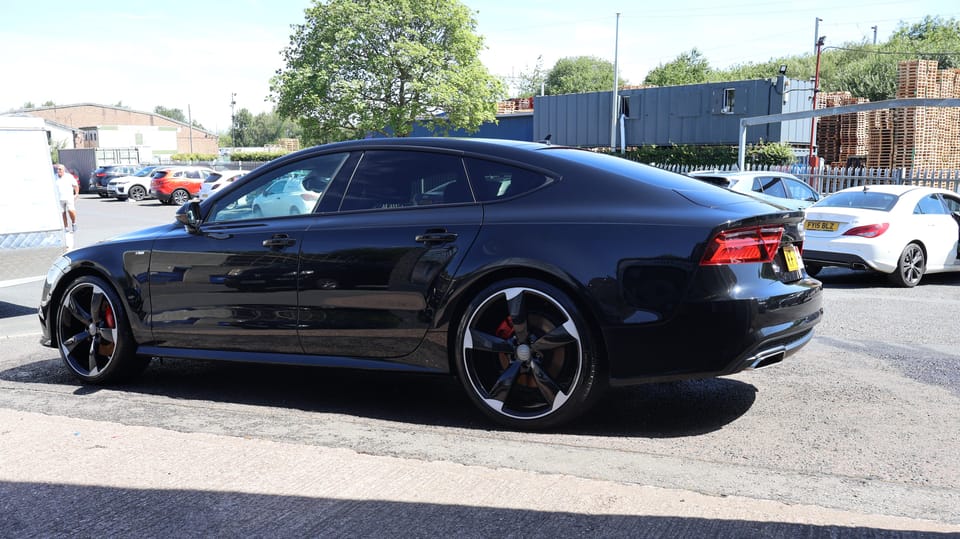 Black Audi A7 Sportback paintwork after decontamination and polish