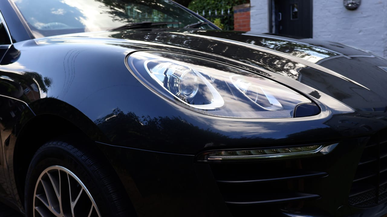Restored headlight lens after compounding and polishing in Wolverhampton