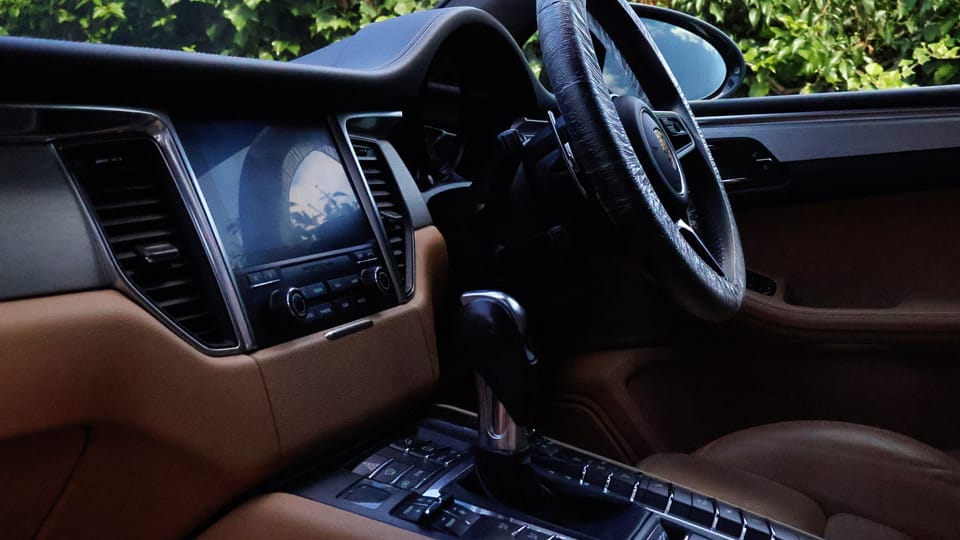 New car interior with leather ceramic protection applied