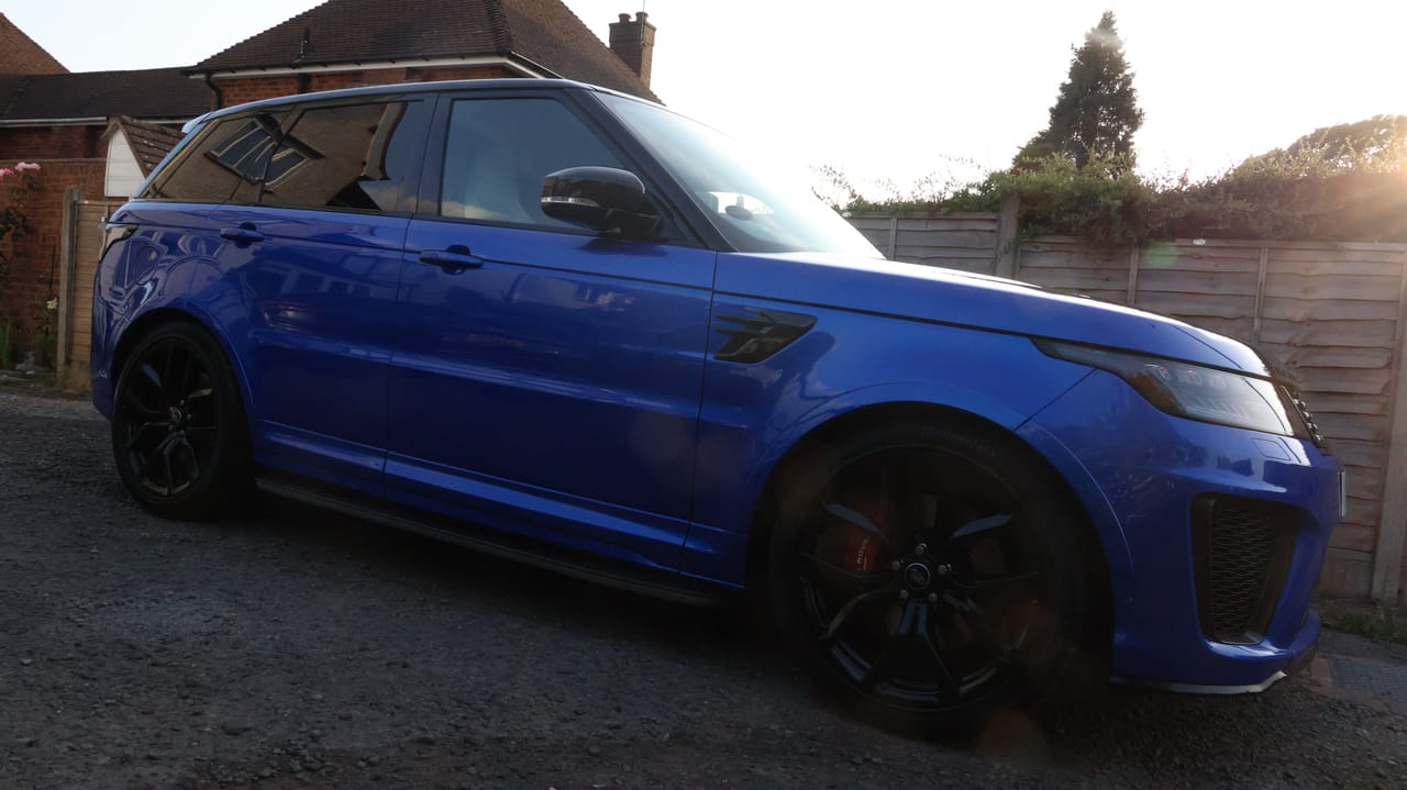 New Range Rover Sport SVR ceramic coated on the owner's driveway in Wolverhampton