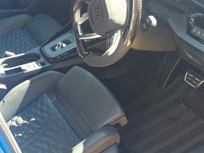 Audi RS3 dashboard and steering wheel after an interior deep clean