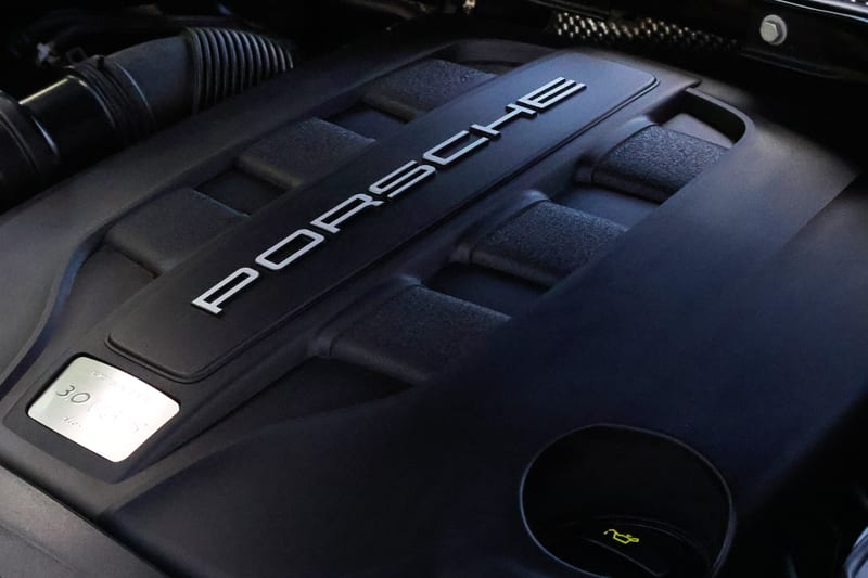 Porsche cam cover cleaned and dressed to a satin finish
