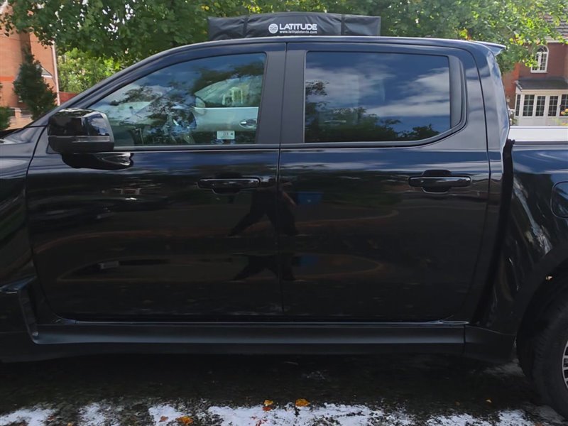 Black Ford Ranger MS-RT side view after a maintenance valet