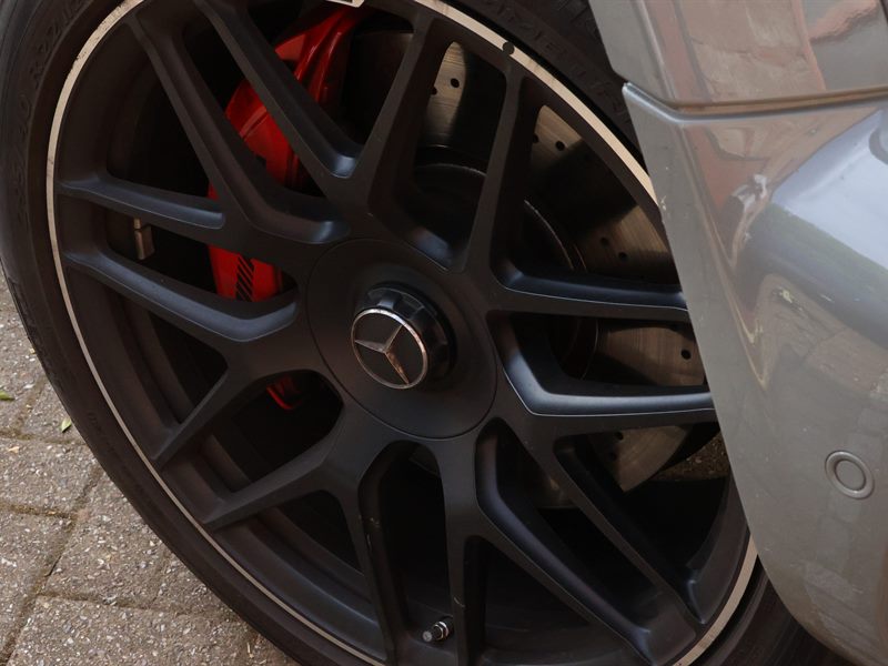 Mercedes-AMG alloy wheel with red brake calipers