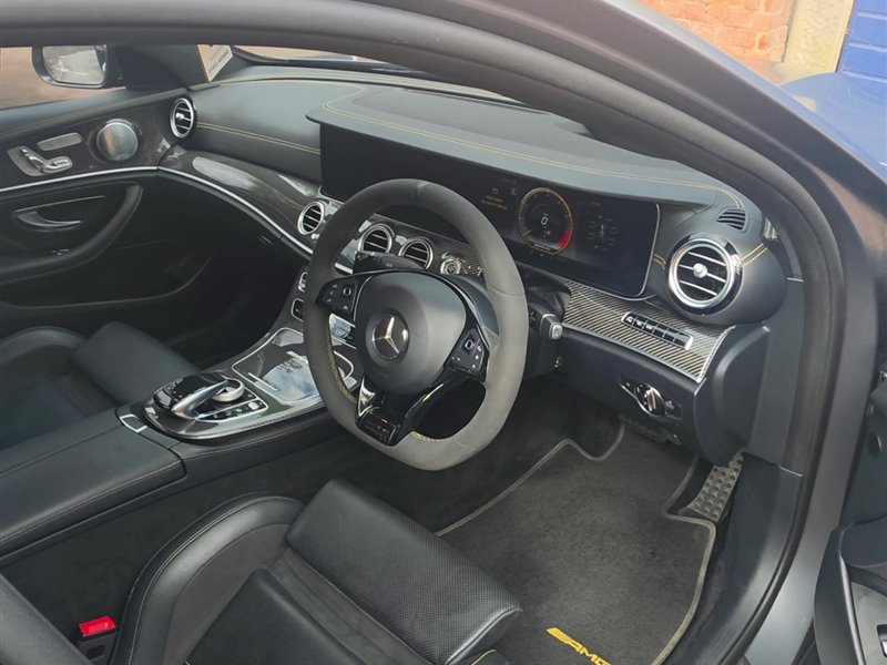 Mercedes-AMG E63 steering wheel and dashboard after an interior deep clean