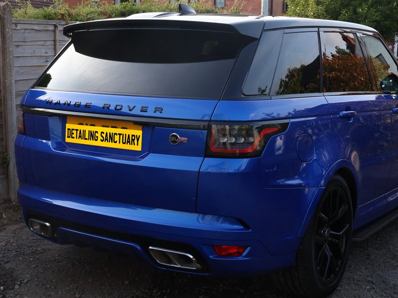 Blue Range Rover Sport SVR detailed and ceramic coated